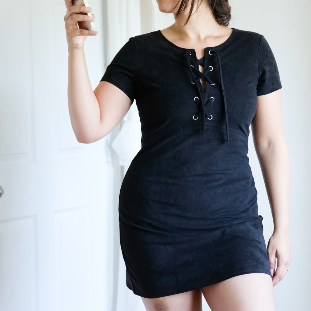 Express Black Suede Dress